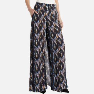 Theyskens' Theory Paige Silk Printed Wide Leg Pants